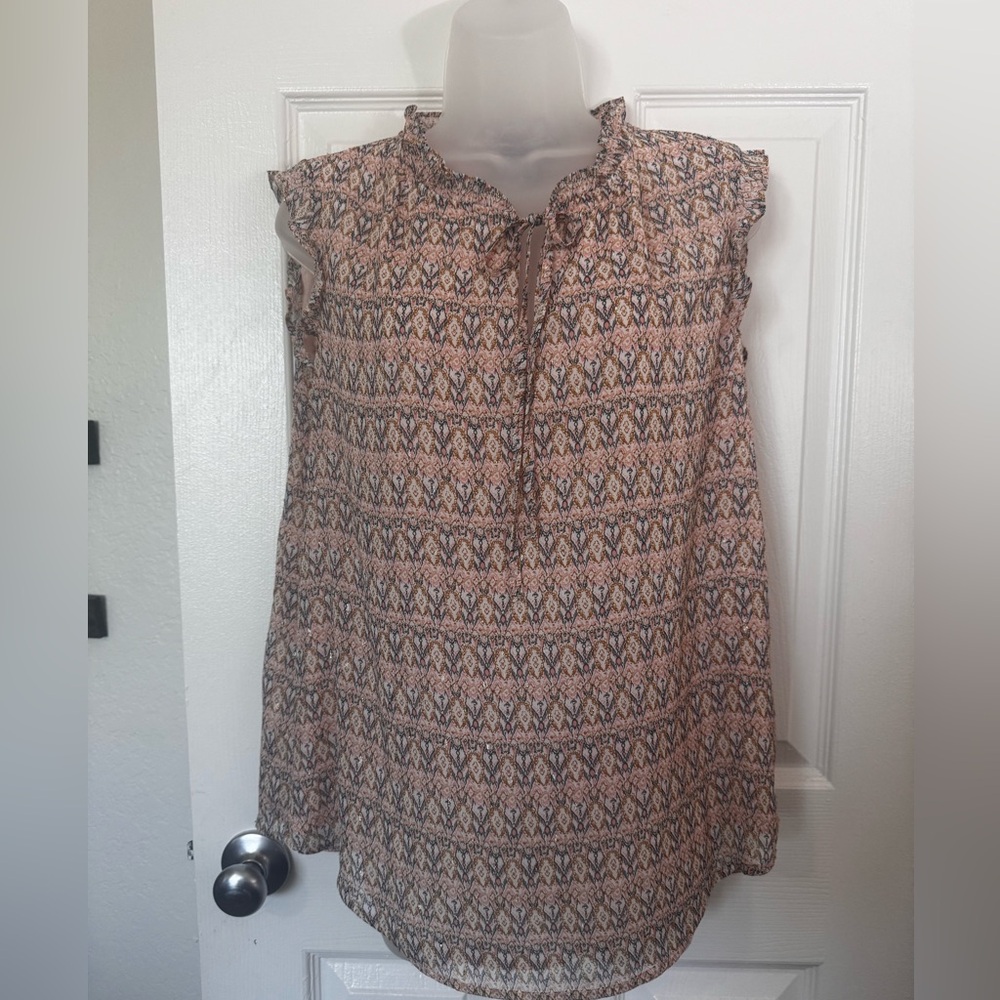 Rachel Roy Women's Ruffled Patterned Blouse